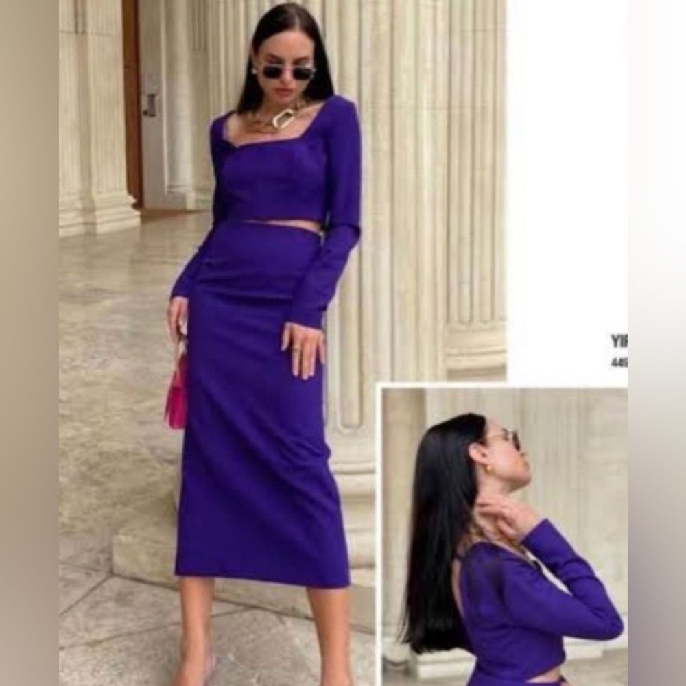 ZARA Purple Top Long Sleeves